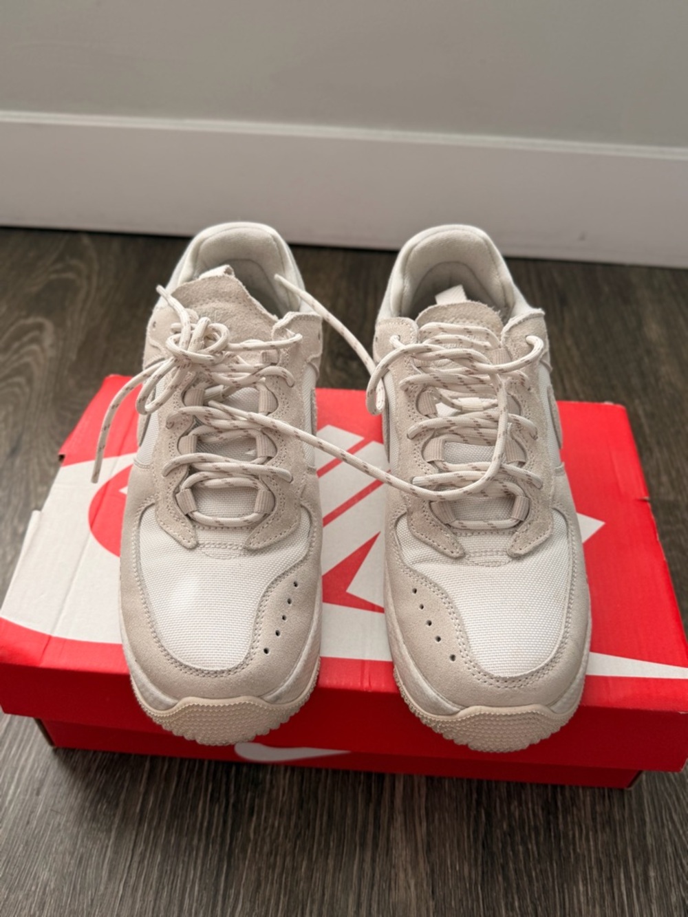 Nike Neutral Cream Suede Mesh Sneakers